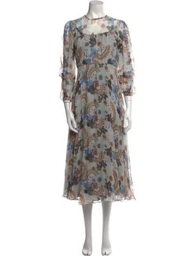 Pre-owned Soler Silk Long Dress In Neutral