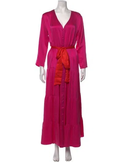Pre-owned Soler Silk Long Dress In Pink