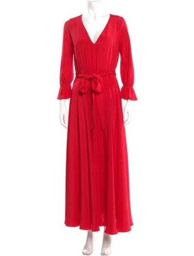 Pre-owned Soler Silk Long Dress In Red