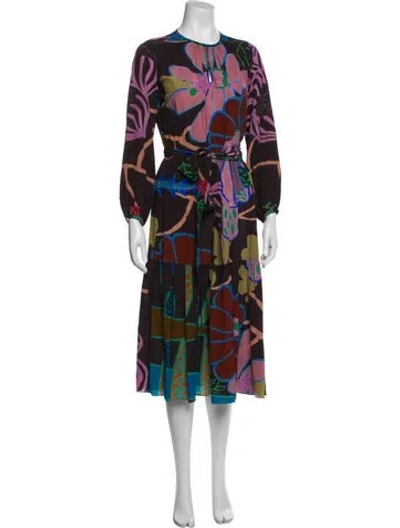 Pre-owned Soler Silk Midi Length Dress In Black