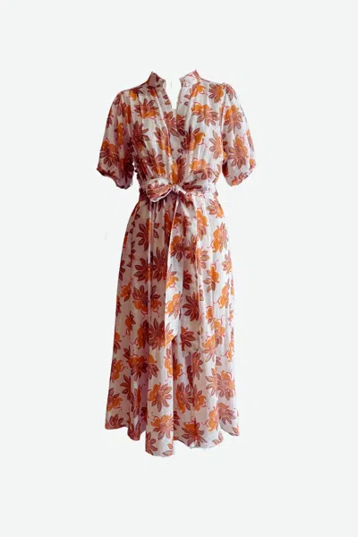 Soler Villamarie Bea Midi Dress In Small Sunflower In Orange