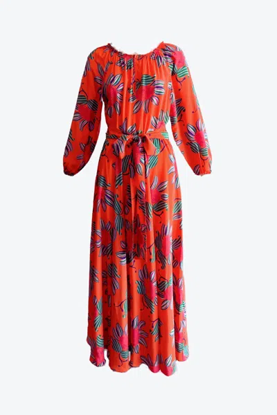 Soler Women's Raquel Bea Maxi Dress In Orange Sunflower In Red