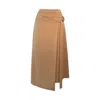 Solgo Atelier Women's Brown Gina Crepe Wrap Skirt In Brown