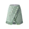 Solgo Atelier Women's Cora Tweed Wrap Mini Skirt