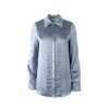 Solgo Atelier Women's Solgo Pleated Silk Shirt Blue In Blue