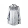 Solgo Atelier Women's Solgo Pleated Silk Shirt Silver In Silver