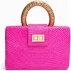 Soli & Sun The Gracie Woven Buntal Straw Clutch Bag In Pink