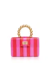Soli & Sun The Louisa Woven Straw Clutch Bag In Pink