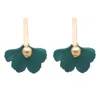 Soli & Sun Women's Ginkgo Leaf Statement Earrings In Emerald Green In Green