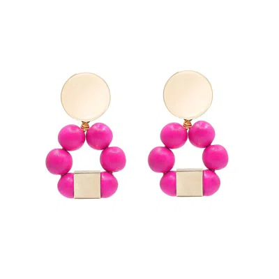 Soli & Sun Women's Pink / Purple The Jenna Pink Hand-crafted Statement Earrings