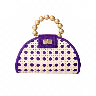 Soli & Sun Women's Statement Evening Handbag In Purple & Gold In Multi