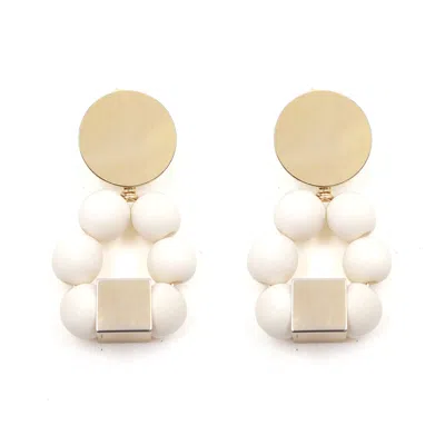Soli & Sun Women's White The Jenna Hand-crafted Statement Earrings