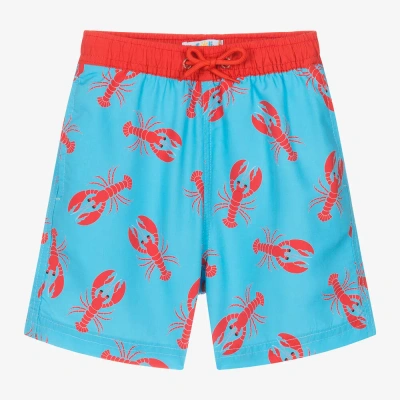 Soli Swim Kids' Boys Blue Lobster Print Swim Shorts