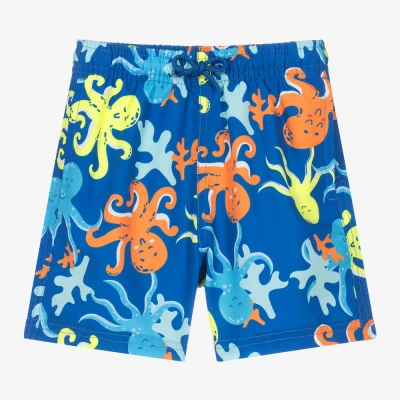 Soli Swim Kids' Boys Blue Octopus Print Swim Shorts