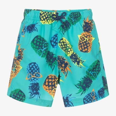 Soli Swim Kids' Boys Blue Pineapple Print Swim Shorts