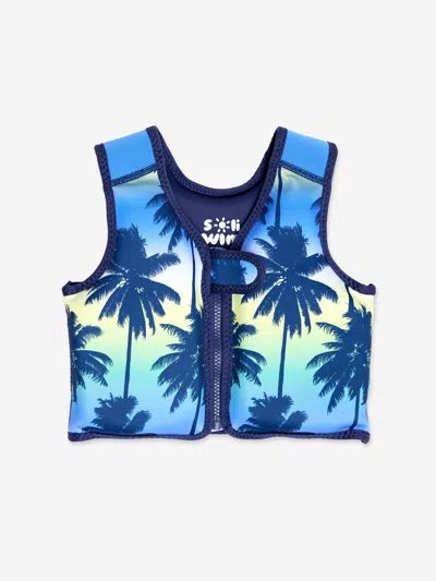 Soli Swim Kids' Boys Palm Tree Float Jacket In Blue