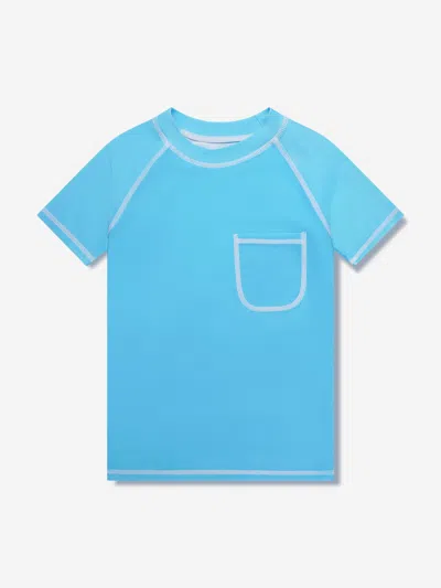 Soli Swim Kids'  Boys Sun Protective Rash Guard (upf50+) In Blue