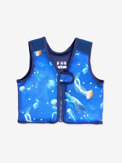 Soli Swim Kids' Boys Turtle Float Waistcoat In Blue