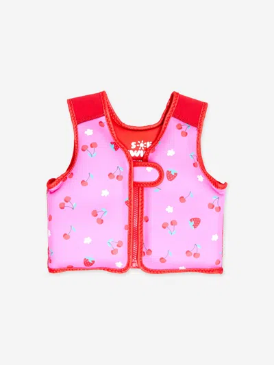 Soli Swim Kids' Girls Cherry Float Jacket In Pink