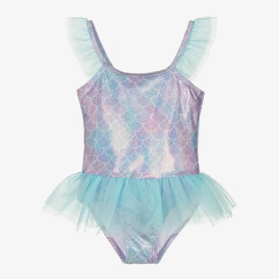 Soli Swim Kids' Girls Purple Mermaid Swimsuit (upf50+)