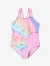Soli Swim Girls Rainbow Swimsuit In Pink