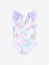 Soli Swim Girls Unicorn Swimsuit In Purple