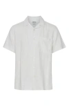 Solid ! Allan  Linen Blend Camp Shirt In White