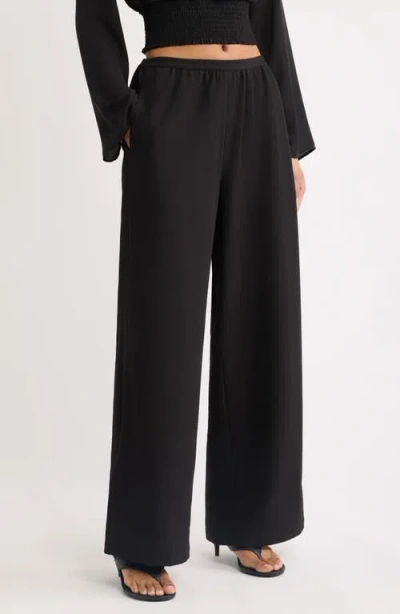 Solid & Striped Abigail High Waist Wide Leg Pants In Black