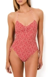 Solid & Striped Adina Ruched Side One-piece Swimsuit In Multi