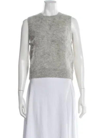 Pre-owned Solid & Striped Alpaca Crew Neck Sweater W/ Tags In White