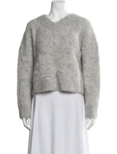 Pre-owned Solid & Striped Alpaca V-neck Sweater In Grey