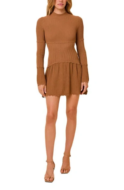 Solid & Striped Amara Ribbed Minidress In Brown