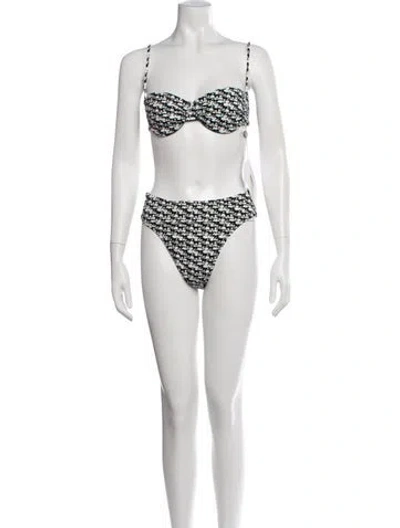 Pre-owned Solid & Striped Animal Print Bikini W/ Tags In White