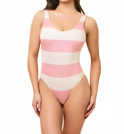 SOLID & STRIPED ANNE-MARIE REVERSIBLE ONE PIECE SWIMSUIT IN GELATO STRIPE