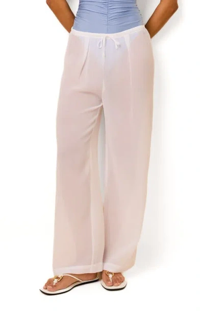 Solid & Striped Ashling Pleated Sheer Cover-up Pants In Pink