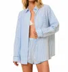 Solid & Striped Avril Button Down Shirt In Blue Lagoon Brule Stripe In Multi