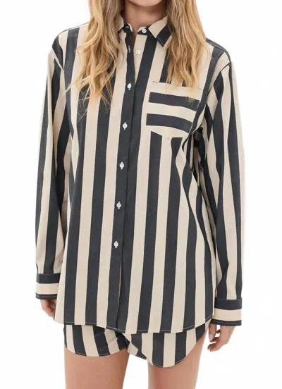 Solid & Striped Avril Button Down Shirt In Stripes In Multi