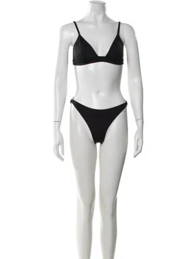 Pre-owned Solid & Striped Bikini W/ Tags In Black
