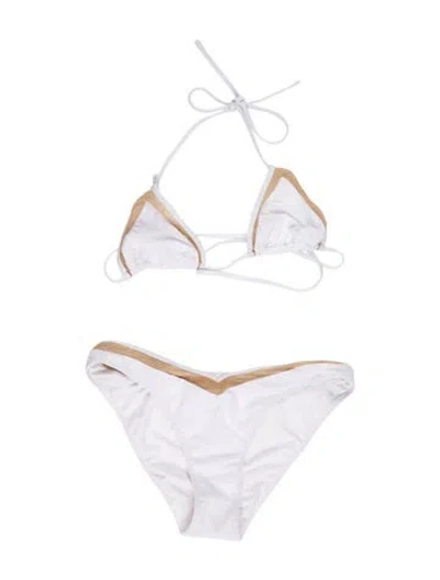 Pre-owned Solid & Striped Bikini W/ Tags In White