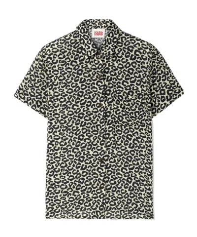 Solid & Striped Black And White Leopard Print Short-sleeve Shirt In Multi