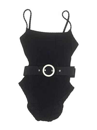 Pre-owned Solid & Striped Bodysuit In Black