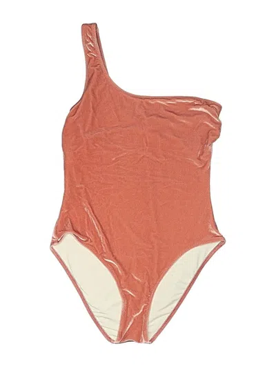 Pre-owned Solid & Striped Bodysuit In Orange