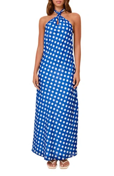 Solid & Striped Brisa Halter Neck Maxi Cover-up Dress In Blue