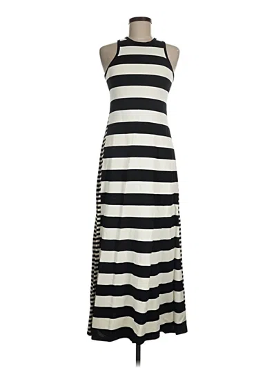 Pre-owned Solid & Striped Casual Dress In Black