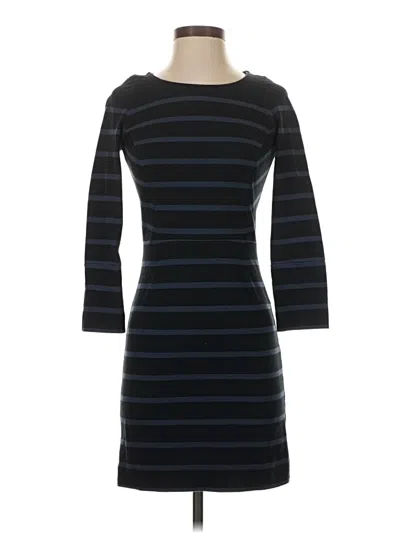 Pre-owned Solid & Striped Casual Dress In Black