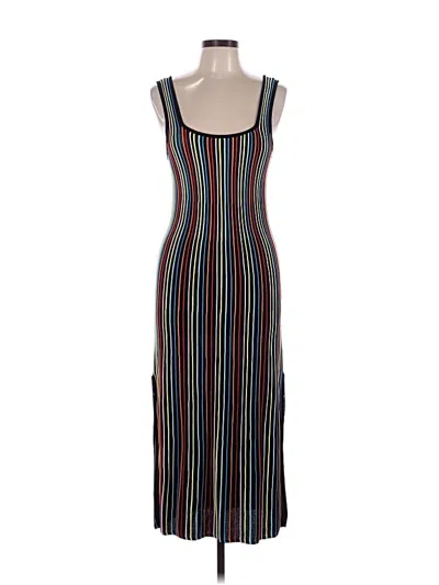 Pre-owned Solid & Striped Casual Dress In Black