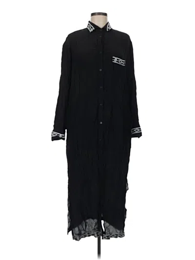 Pre-owned Solid & Striped Casual Dress In Black