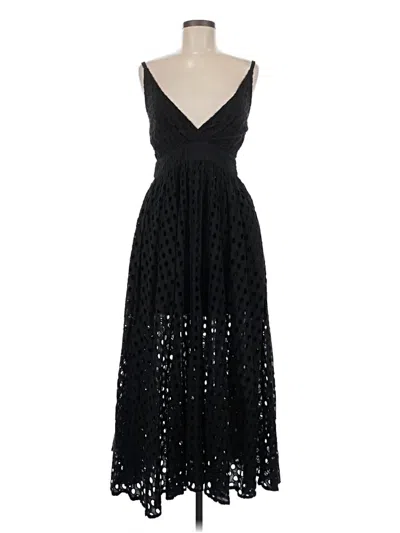 Pre-owned Solid & Striped Casual Dress In Black