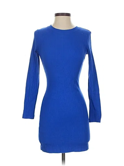 Pre-owned Solid & Striped Casual Dress In Blue