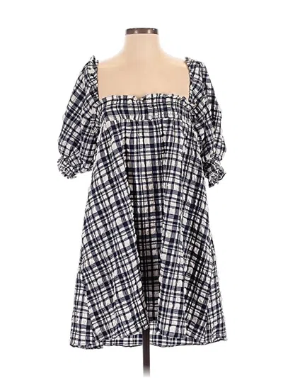 Pre-owned Solid & Striped Casual Dress In Blue
